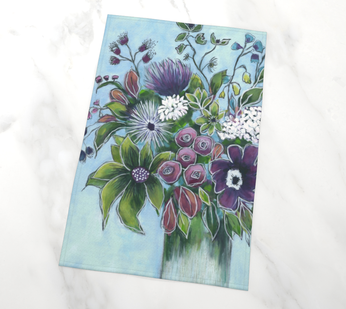 PASSION FRUIT Tea Towel. Organic cotton; hemp