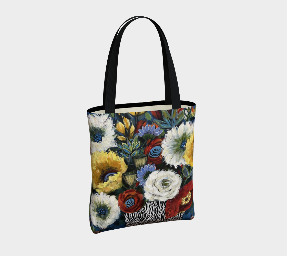 BIG BOLD BLOOMS Tote Bag, lined.