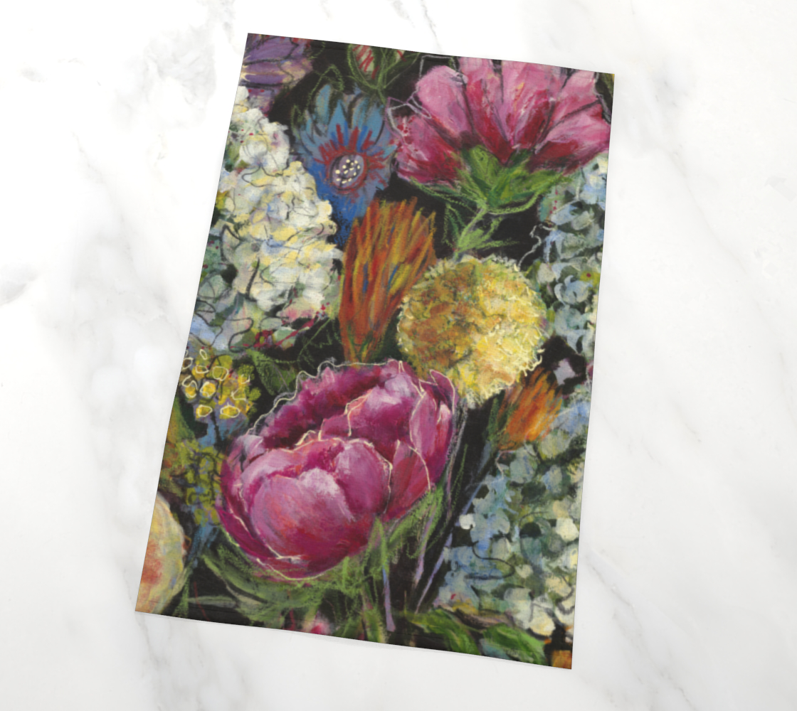 NIGHT BLOOMS Tea Towel. Organic cotton; hemp.