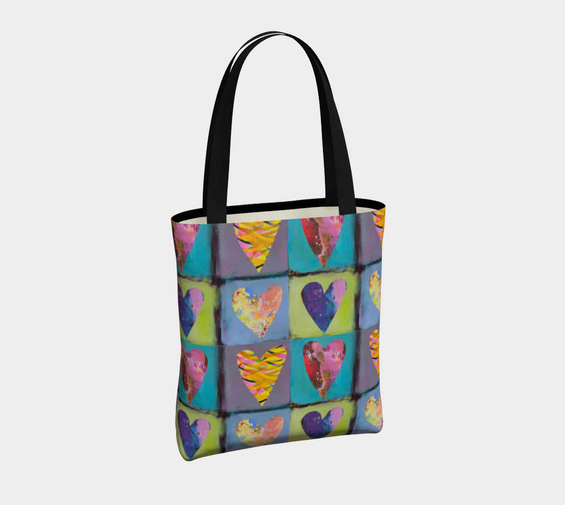 SIMPLE HEARTS Tote Bag, lined.