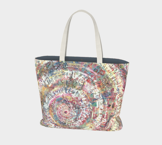 FEELING GROOVY Large Tote Bag, lined