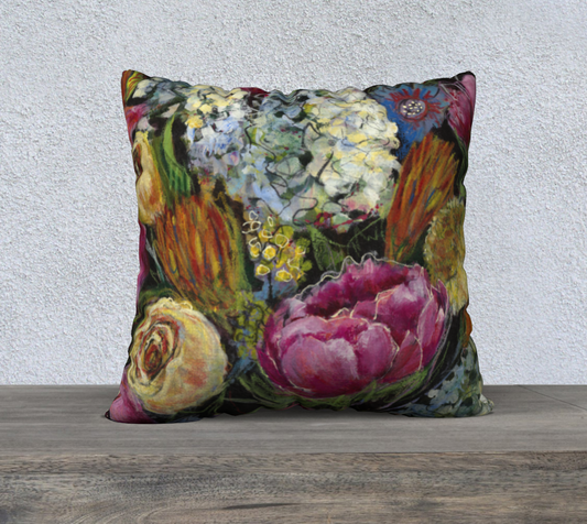 NIGHT BLOOMS Pillow Cover 22" x 22"