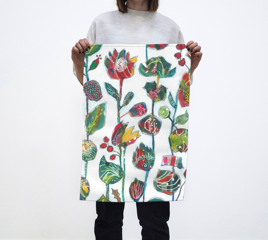 BERRY-LICIOUS Tea Towel. Organic cotton; hemp