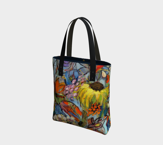 BLACK-EYED SUSAN Tote  Bag, lined