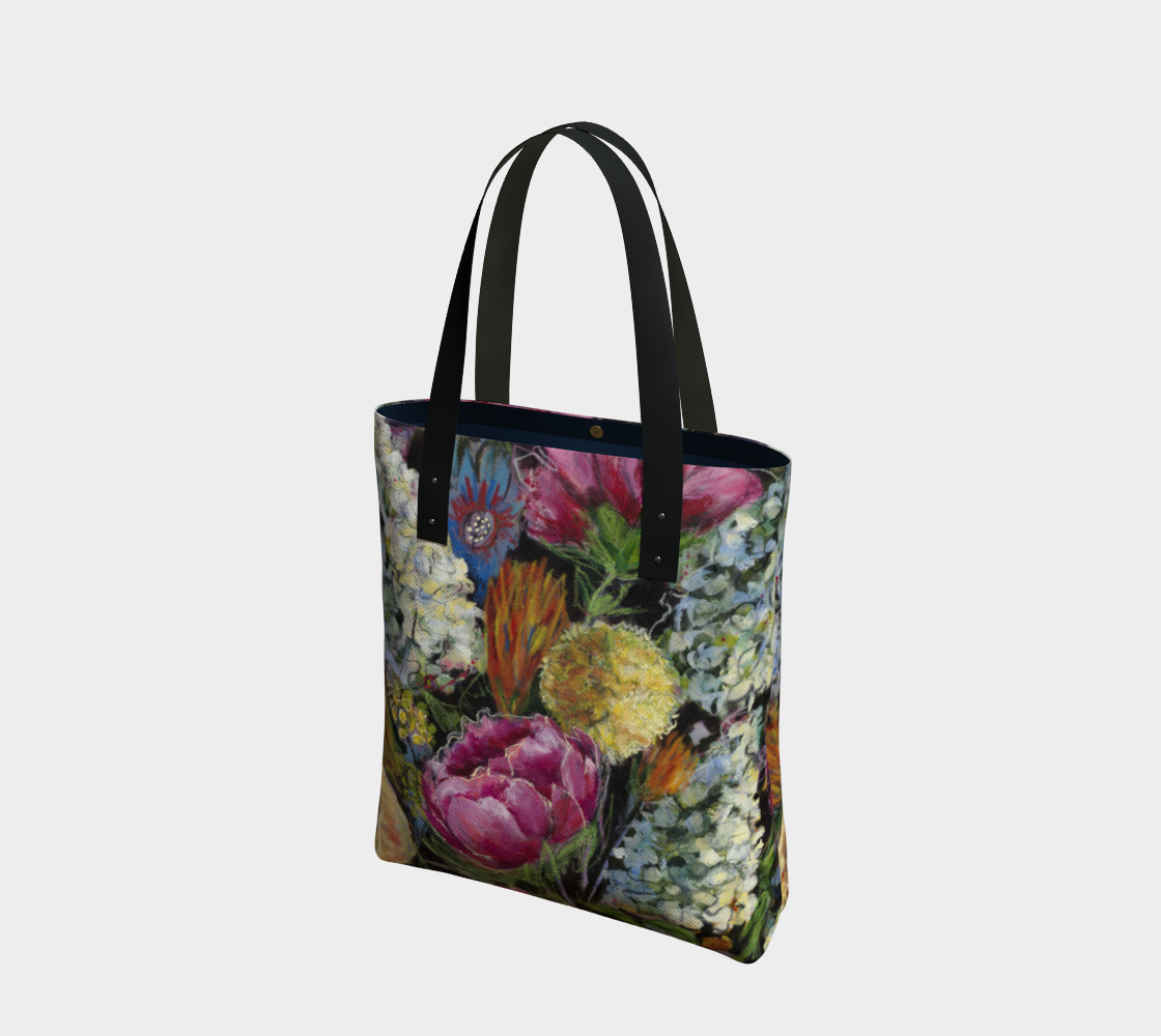 NIGHT BLOOMS Tote Bag, lined
