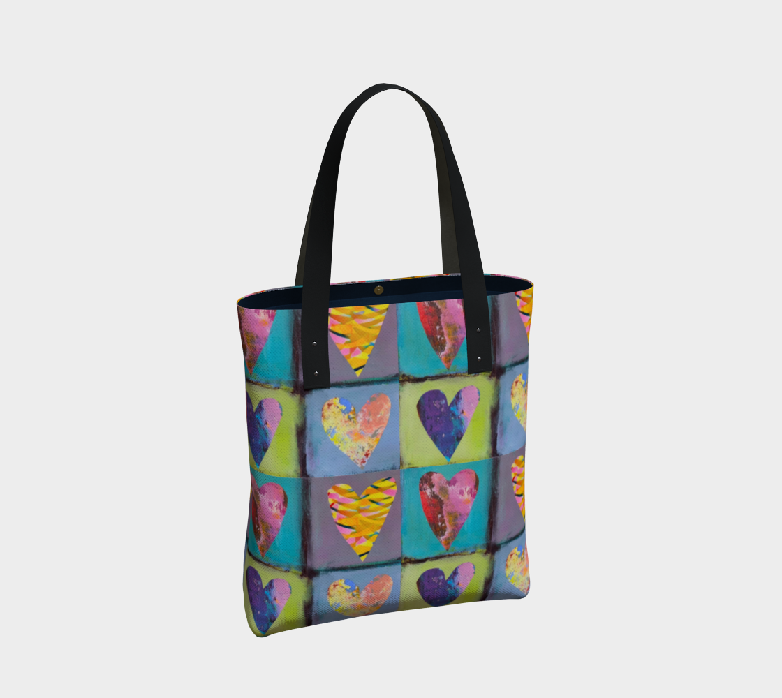 SIMPLE HEARTS Tote Bag, lined.