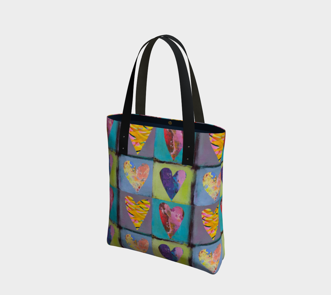 SIMPLE HEARTS Tote Bag, lined.