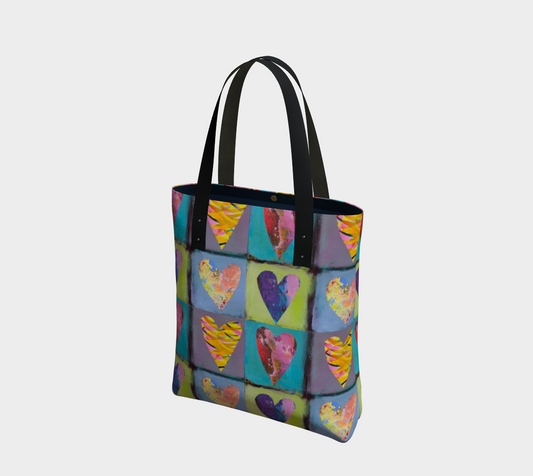 SIMPLE HEARTS Tote Bag, lined.