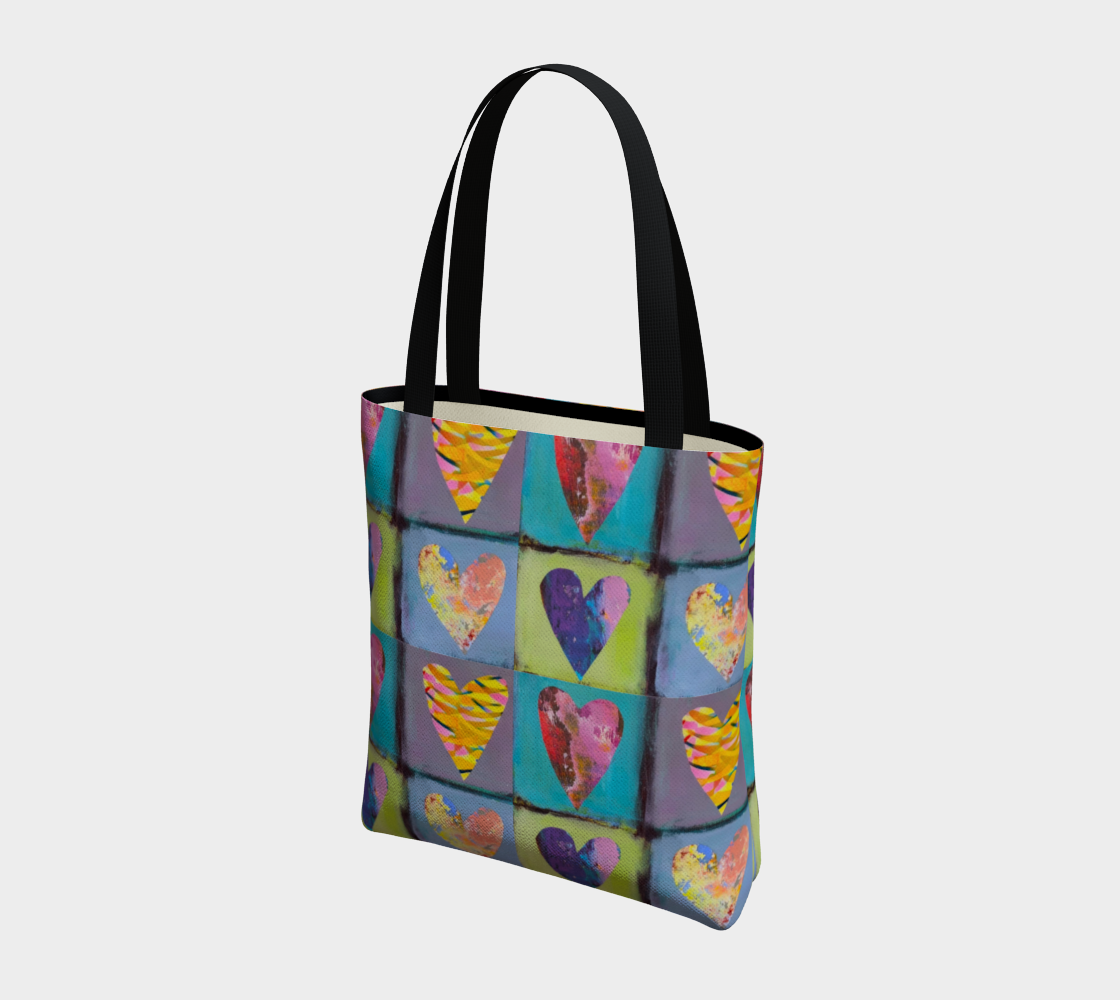 SIMPLE HEARTS Tote Bag, lined.